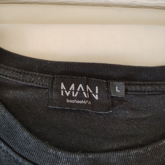 Black Graphic Tee grunge 90s y2k angel barbwire mens LG - Picture 6 of 9